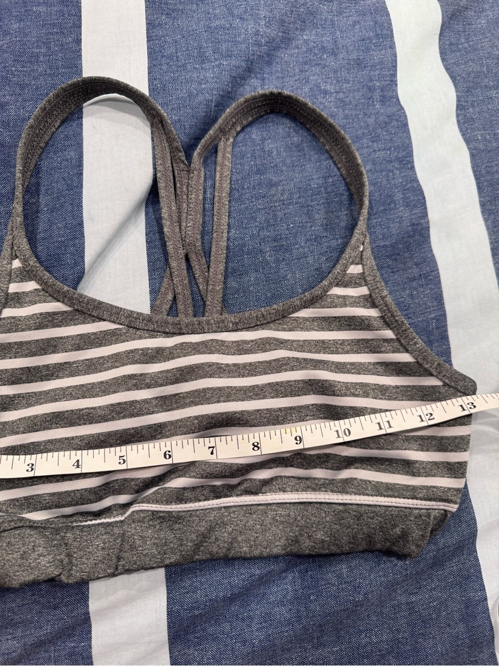 Jockey Gray & Light Pink Striped Racerback Sports Bralette - Picture 2 of 4